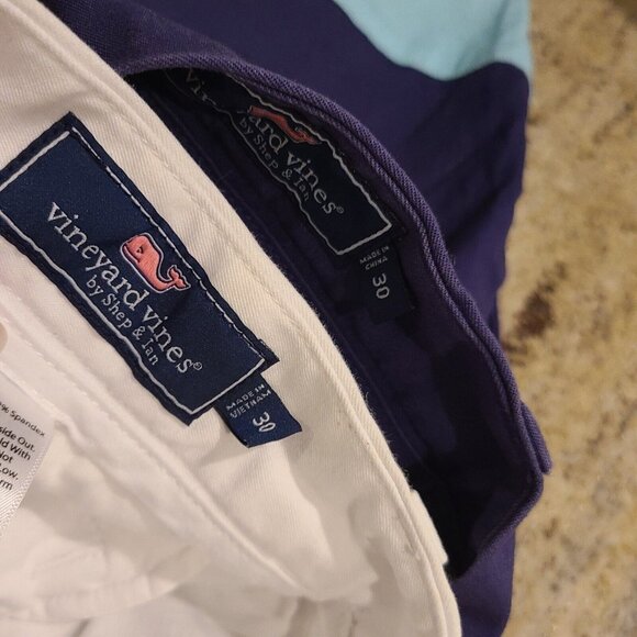 2 Pair Lot Vineyard Vines Whale Breaker Shorts Flat Stretch Chino Mens Size 30 - Picture 4 of 12